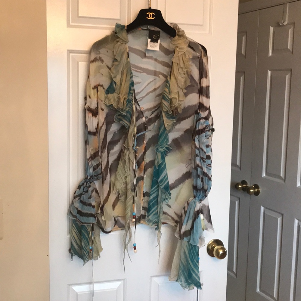 Just CAVALLI chiffon blouse, 44 (8) M-L